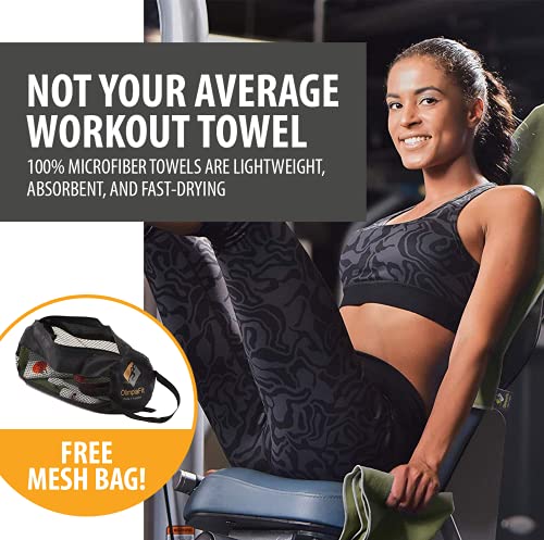 Quick Dry Towel - 3 Size Pack of Lightweight Microfiber Travel Towels w/Bag - Fast Drying Towel Set for Camping, Beach, Gym, Backpacking, Sports, Yoga & Swim Use