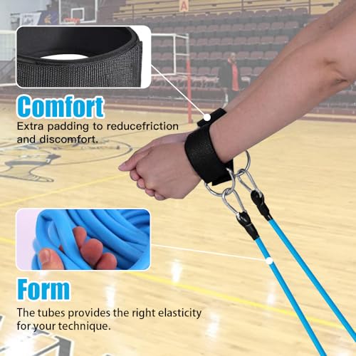 Davllin Volleyball Training Equipment,Volleyball Pass Aid Resistance Band,Elastic Rope Exercise Resistance Bands,Resistance Belt Set for Agility, Serving, Arm Swing Passing Training