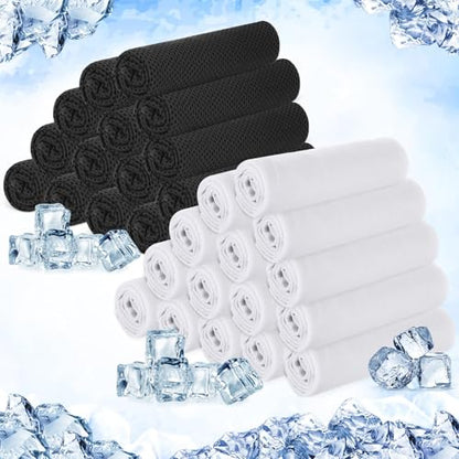 Hosuly 30 Pack Cooling Towels 40"x12" - color: Black, White