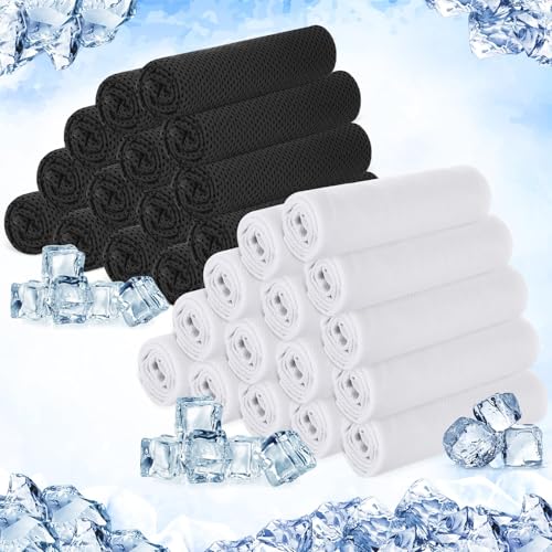 Hosuly 30 Pack Cooling Towels 40"x12" - color: Black, White