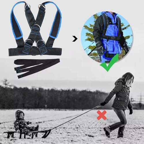 Sled Harness Adjustable Heavy Duty Reinforced Pull up Belt for Resistance Training, Enhancing Leg, Calf, Back, Chest, Shoulder Weighted Belt Sled Pulling