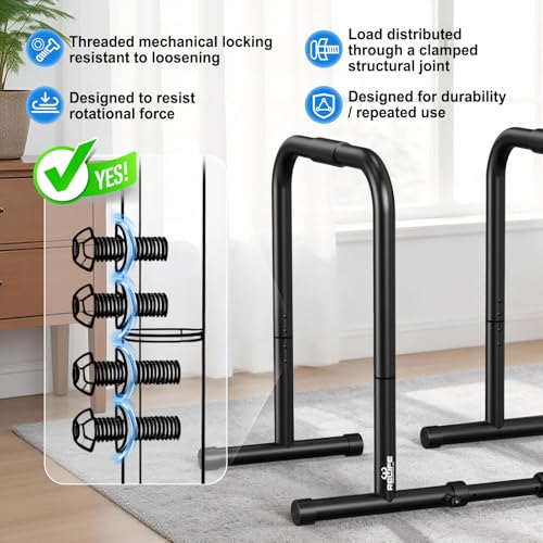 RELIFE REBUILD YOUR LIFE Dip Bar for Home Gym Training 400LBS Parallel Bars - color: Black