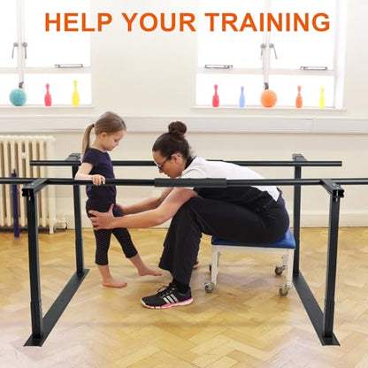 Adjustable Physical Therapy Parallel Bars, 666Lbs Capacity Standing Assist Bar for Daily Mobility Support, Heavy-Duty Parallel Bar for Leg Training