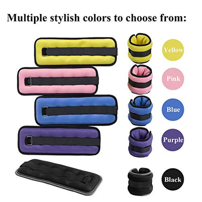 Ankle/Wrist Weights, Small Leg Arm Hand Cuff Weights for Women Kids, Exercise Equipment with Adjustable Straps for Fitness Gym Dancing Walking Jogging Gymnastics Aerobics (1 Pair)