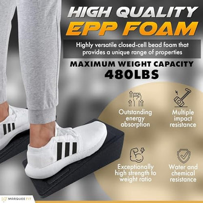 3-Piece Slant Board Calf Stretcher Set, EPP Foam Squat Wedge for Calf Stretching, Foot Stretcher & Ankle Mobility Board with Anti-Slip Base for Home Training