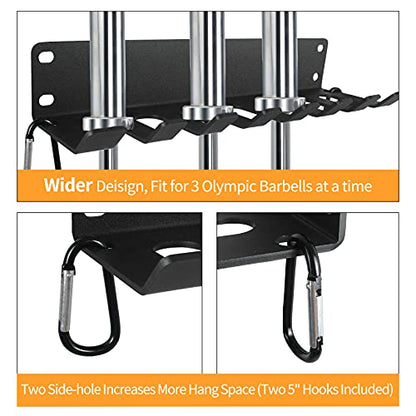 Home Gym Storage - Heavy-Duty Barbell Holder, Kettlebells, Weight Bar, Workout Rack Equipment, Foam Roller, Jump Rope, Resistance Band