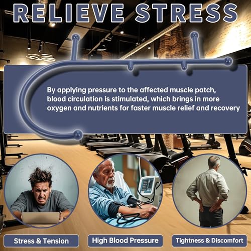 Blue Manual Massager Hook,Muscle Relax Point Tool Therapeutic,Muscle Release Tool Release Shoulders,Neck, Upper and Lower Back Pain Manually Physical Therapy Myofascial Release Deep Pain Relief