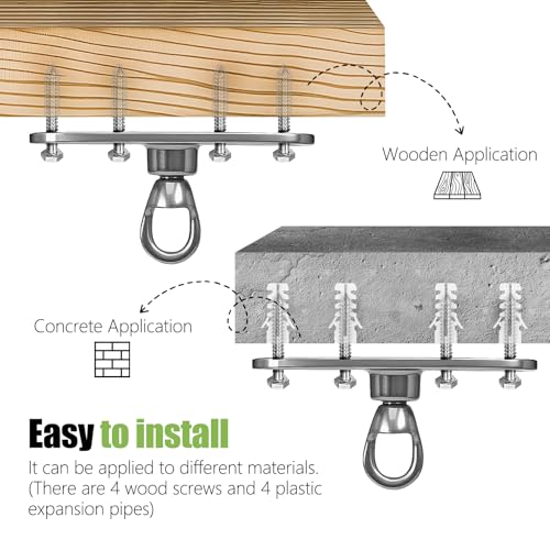 Swing Hanger Heavy Duty Punching Bag Hanger Ceiling Mount with Bearing 900 LB Capacity Heavy Bag Hanger Stainless Steel Swing Hardware for Indoor Hanging Chair Outdoor Swing Set - size: Size 5