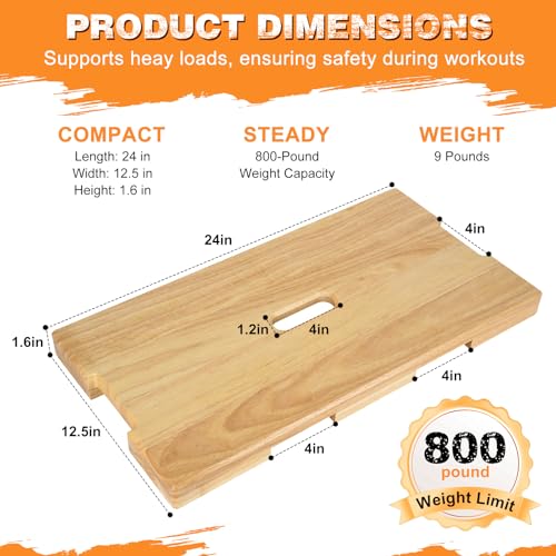 Resistance Band Platform, Wooden Exercise Board With Non-Slip, Resistance Band Foot Plate With 9 Pound Weight, Strong Resistance Suitable For Volume Training, Stretching, Balance Home Gym Use