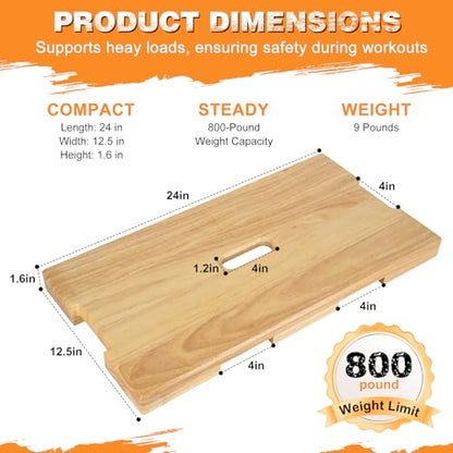 Resistance Band Platform, Wooden Exercise Board With Non-Slip, Resistance Band Foot Plate With 9 Pound Weight, Strong Resistance Suitable For Volume Training, Stretching, Balance Home Gym Use
