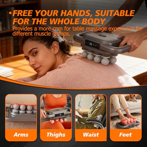 Massage Gun Deep Tissue with 16 Heads, 9 Modes & 9 Levels – Full Body Muscle Massager for Fascia, Electric Percussion Massager Gun for Muscles(Grey)