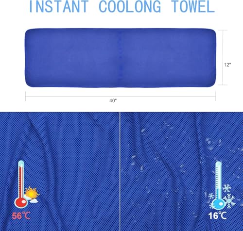 6 Pack Cooling Towel(40"x12") for Neck and face, Ice Towel, Soft Breathable Towels, Cooling Rags for Yoga, Sport, Running, Workout, Gym, Camping, Fitness, Workout & More