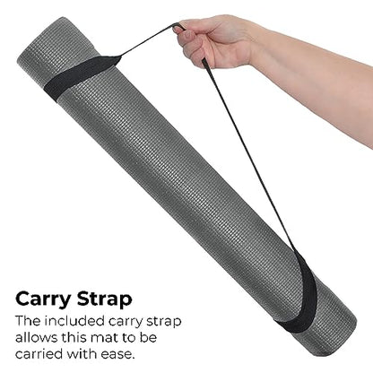 10 Pack Yoga Mat With Carrying Strap, 68"x24"x4mm Thick - color: Cool Gray