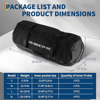 Adjustable Sand Bags for Working Out,Sandbags for Workout for Yoga, Strength Training and Full-Body Workouts - size: 125-200 LB