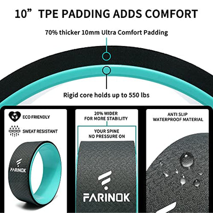 Yoga Wheel for Back Pain Relief, Back Roller Wheel with Extra Cushion, Wider & Thickest Foam, Stretches and Strengthens Core Muscles - style: SINGLE 13''