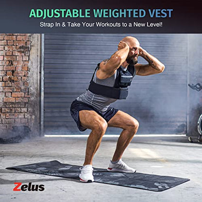 ZELUS Weighted Vest with Adjustable Weights for Home Workouts - color: 23lb Iron Bar