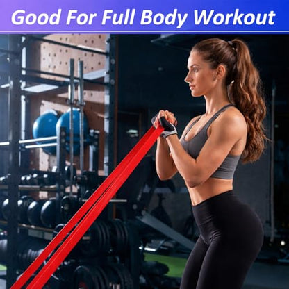 Resistance Bands for Working Out, 5 Levels Exercise Bands Set, Pull Up Assist Band for Strength Training, Stretching & Physical Therapy, Long Workout Band for Home Gym Fitness for Men and Women