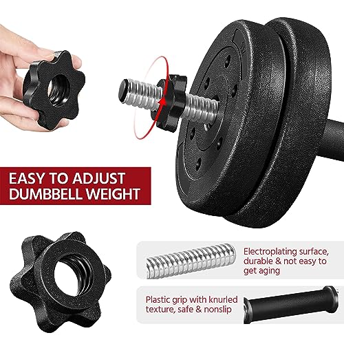 Yaheetech Adjustable Dumbbell Sets Free Weights for Women Men Beginner Dumbbells Changeable Home Gym Apartment Exercise & Fitness Equipment Black - size: 33 pounds