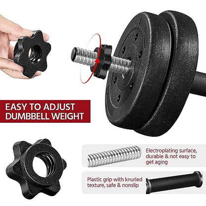 Yaheetech Adjustable Dumbbell Sets Free Weights for Women Men Beginner Dumbbells Changeable Home Gym Apartment Exercise & Fitness Equipment Black - size: 33 pounds