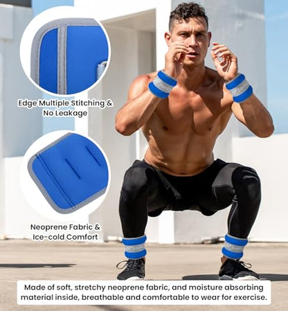 Ankle Weights A Pair of 1/2/3/4/6/8/10/12/20 LBS Wrist Leg Arm Weights for Women Men with Adjustable Straps, Strength weighted for Physical Therapy Running Walking Home Fitness Gym Workout Weight Loss - color: Dark Blue