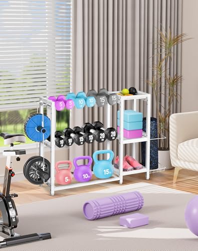 FHXZH Dumbbell Rack Stand Only - Weight Rack for Home Gym - color: White-Large