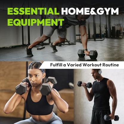 HANDBODE Rubber Coated Hex Dumbbell Set, 90-640 lb - size: 640 lb Set (Pair of 10,15,20,25,30,40,50,60,70lb)