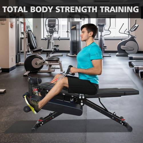 Folding Workout Bench Adjustable Strength Training Chair for Home Gym Full Body Exercise with 660LBS Capacity Fast Fold Design