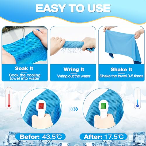 MENOLY 10 Pack Cooling Towels, Sweat Towels Cooling Towels for Neck and Face, Microfiber Towel Soft Breathable Towel for Gym, Yoga, Camping, Running, Fitness, Workout & More Activities(32"x12")