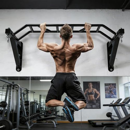 Upgrade Pull Up Bar Wall Mounted,Heavy Duty Multi Grip Chin Up Bar for Strength Training, 880 lbs Capacity, Perfect for Home and Garage Workouts Standards