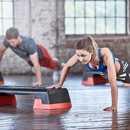 Reebok Fitness Multipurpose Adjustable Aerobic and Strength Training Workout Step Platform for HIIT, Cardio, and General Sessions