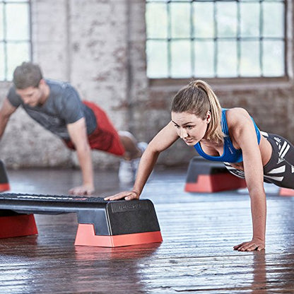 Reebok Fitness Multipurpose Adjustable Aerobic and Strength Training Workout Step Platform for HIIT, Cardio, and General Sessions