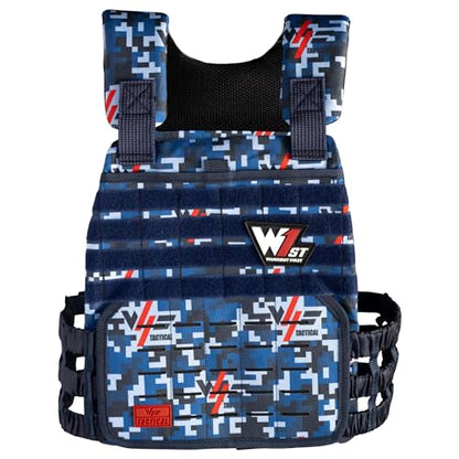 Weighted Vest – Adjustable 14–60 lb Capacity for Men and Women, Weight Vest for Training, Strength & Functional Fitness, Durable Workout Vest, Plates Sold Separately - color: Blue