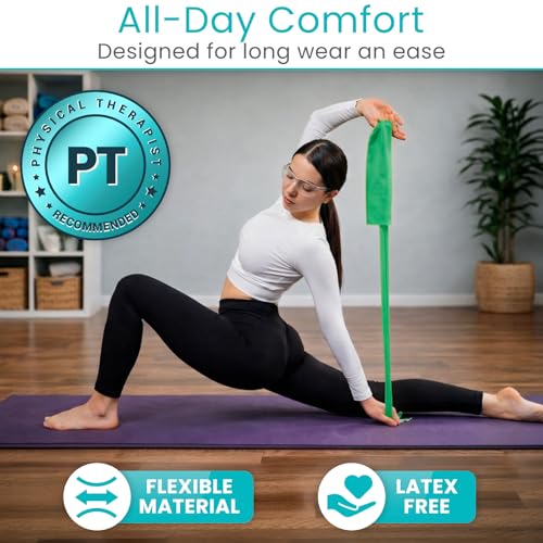 Vive Professional Resistance Bands - 25 Yard Non-Latex Roll for Physical Therapy, Lower and Upper Body Exercise Workout - Straight Elastic for Strength Training, Rehabilitation, Women, Men - color: Green