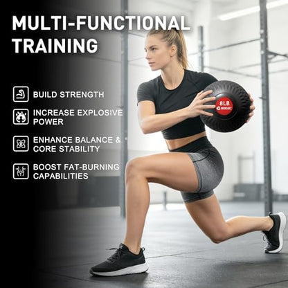 Slam Ball 8-10 lb Medicine Ball Weighted Balls for Exercise and Workout, Strength, Cardio, Cross-Training and Core Workouts