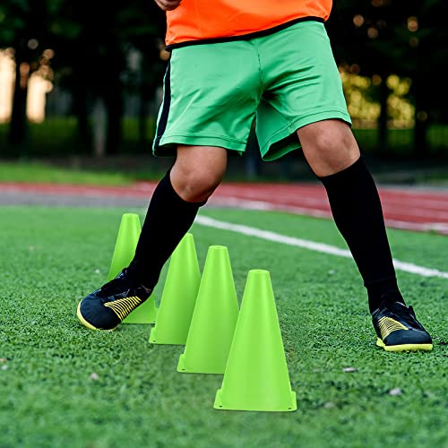 Hoteam 30 Pcs Traffic Cones Plastic Sport Agility Train - color: Green, size: 9inch