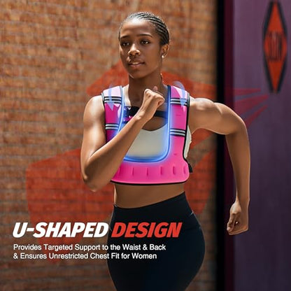 ZELUS Weighted Vest for Women & Men, U-Shaped Running Vest with Arm Pocket - color: Pink, size: 8LB