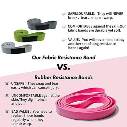 208Cm Long Resistance Bands Set Fitness Equipment Pull Up Assist Booty Hip Workout Loop Elastic Bands Non Slip for Leg Yoga
