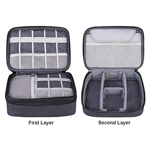 BUBM Electronic Organizer, Double Layer Travel Gadget Carry Bag for Cables, Plugs, Earphone, Flash Hard Drive and More--a Sleeve Pouch for iPad Mini(Medium, Black) - size: Medium- For 7.9" iPad Mini