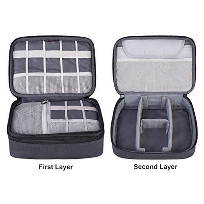 BUBM Electronic Organizer, Double Layer Travel Gadget Carry Bag for Cables, Plugs, Earphone, Flash Hard Drive and More--a Sleeve Pouch for iPad Mini(Medium, Black) - size: Medium- For 7.9" iPad Mini