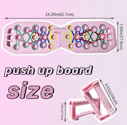 Push Up Board for Women, 28 in 1 Push up Board Pink Workout Equipment Multi-Functional Pushup Stands System Fitness Floor Chest Muscle Exercise