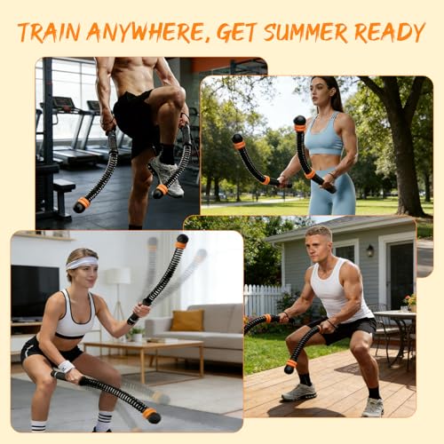 Ropeless Battle Ropes for Home Gym, Weighted Cordless Battle Rope with Adjustable Weights & Anti-Slip Handles, Portable Workout Rope for Strength Training, Anaerobic & Full Body Exercise