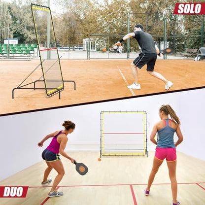 Pickleball Rebounder Net 6.5x6.5ft Portable Tennis Practice Wall Rebound Net Adjustable Tilt, Sport Training Equipment Bounce Back Net, for Court Backyard and Indoor & Outdoor