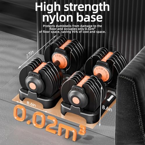 Adjustable Dumbbells Set of 2，Free Weights Dumbbells Set