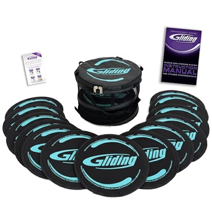 Gliding Studio Pack, Exercise Sliders in Bulk: 12 Pairs for Hardwood Floors