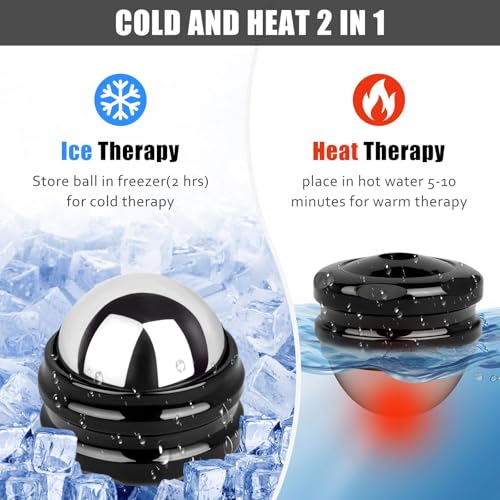 Stainless Steel Massage Roller Ball - Ice Therapy for Muscle Pain Relief, Sore Muscles, and Tension Alleviation Cold & Hot Therapy for Back, Shoulders, Legs, and Calves Myofascial Release Tool - color: Silver