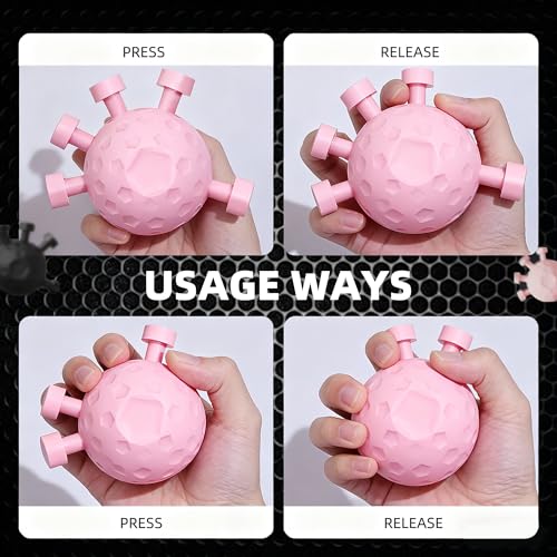 Finger Grip Strengthener,2026 New Hand Forearm Ball Strengthener Wrist Strengthening Guitar Finger Gripper Finger Exerciser Gripper Tool for Gym, Piano and Guitar Training - color: Pink