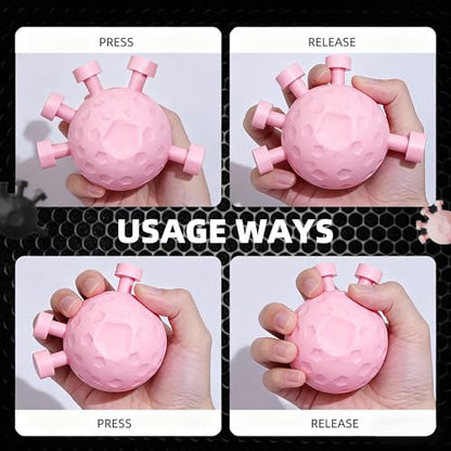 Finger Grip Strengthener,2026 New Hand Forearm Ball Strengthener Wrist Strengthening Guitar Finger Gripper Finger Exerciser Gripper Tool for Gym, Piano and Guitar Training - color: Pink