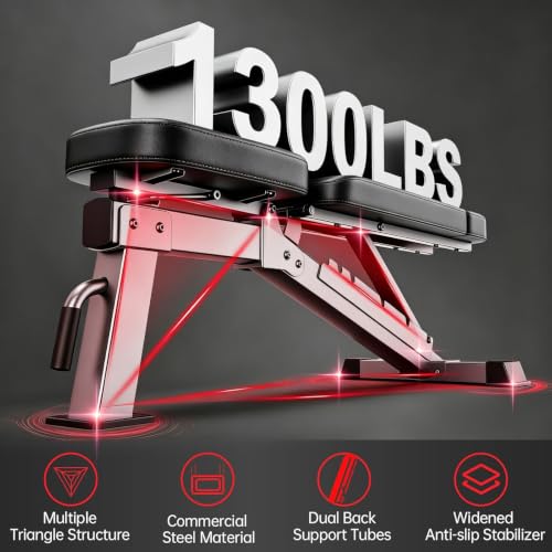 JOROTO FID Adjustable Weight Bench 1300LBS Capacity for Home Gym