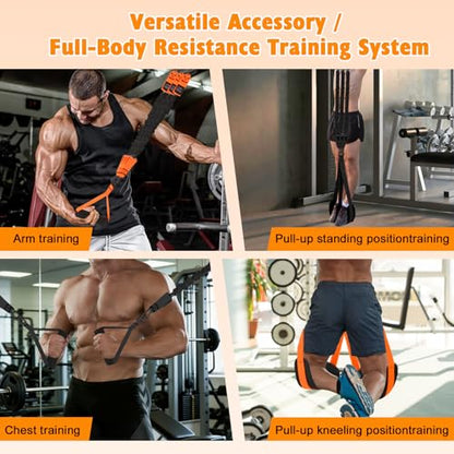Two Foot Pull Up Assistance Bands,Heavy Duty Pull Up Workout Bands,Adjustable Weight/Size with Comfortable Fabric Feet/Knee Rest for Home Gym Strength Training