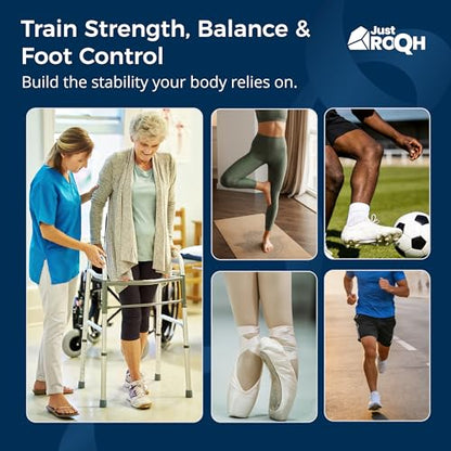 Ankle Balance Board & Ankle Strengthener for Rehab & Physical Therapy – Single Leg Bamboo Axis Board with Quick - Release System, 2 Training Levels & Scraper Tool